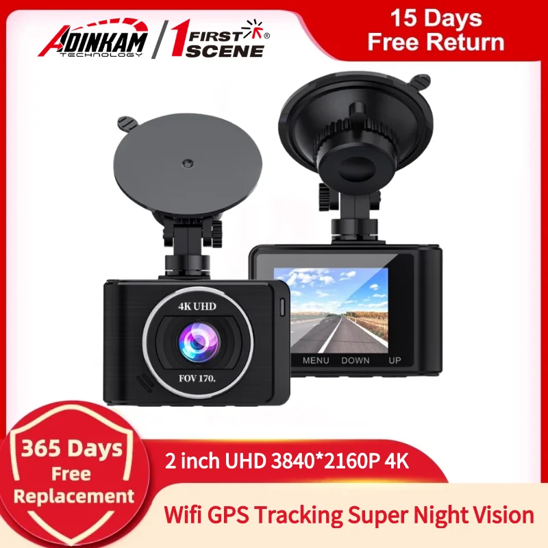 

4K Car Dashcam Sony IMX 415 3840*2160P UHD DVR Camera Wifi GPS Tracking 60 FPS Dash Cam Recorder Super Night Vision WDR Function