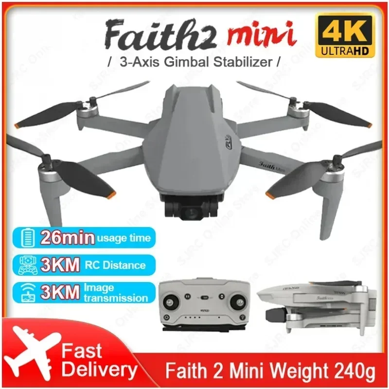 

HJ Faith 2 Mini Drone With Camera Profesional 4K HD Camera FPV Drone 3-Axis Gimbal 240g Foldable Brushless Motor RC QuadcopteToy