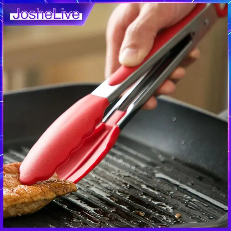 

Buffet Bread Barbecue Clip Creative 304 Stainless Steel Silicone Bbq Salad Clamp Kitchen Golden Steak Kitchen Tongs Food Clip