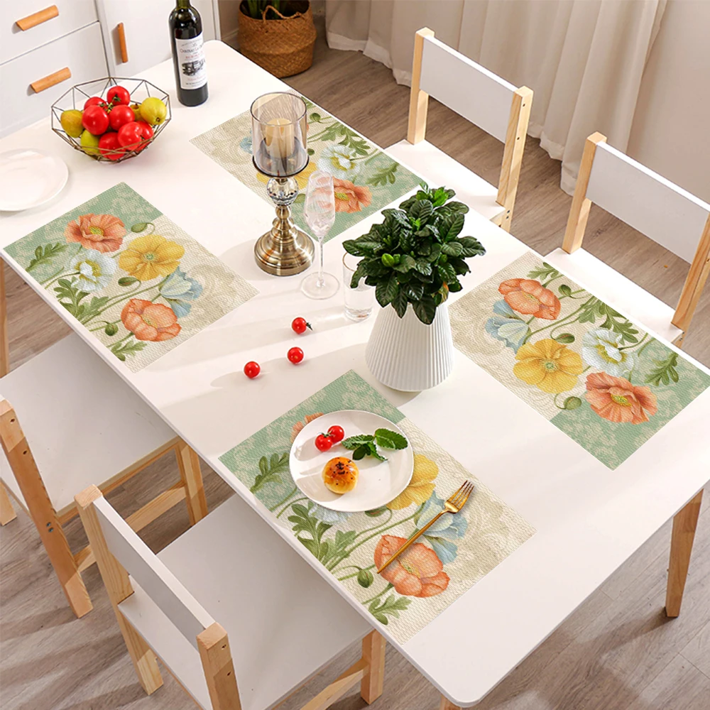 

New Flower Table Mat Placemat Coasters Dining Decor Tableware Mat Pad for Home Wedding Party Dining Bar Table Decoration