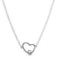 original asymmetric hearts of love collier with crystal necklace for women 925 sterling silver necklace pandora jewelry