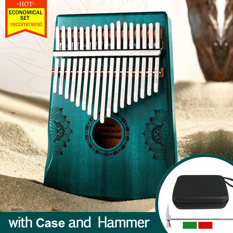 High Quality Kalimba 17 Key Thumb Piano Set with Kalimba full accessories Mahogany Kalimba music instrument African Finger Piano