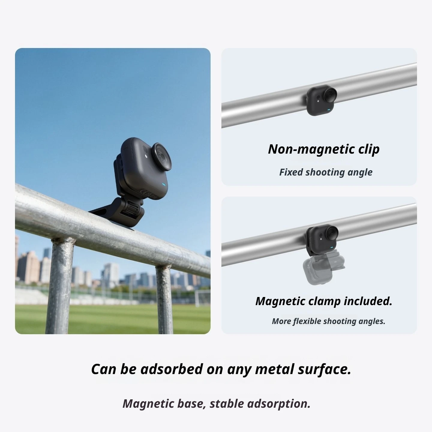 Фото Магнитное крепление-зажим TELESIN для быстрой установки, подставка для Insta360 Go Ultra/GO 3 3S DJI Osmo Nano, клипса для крепления на кепку, расширительная база №5