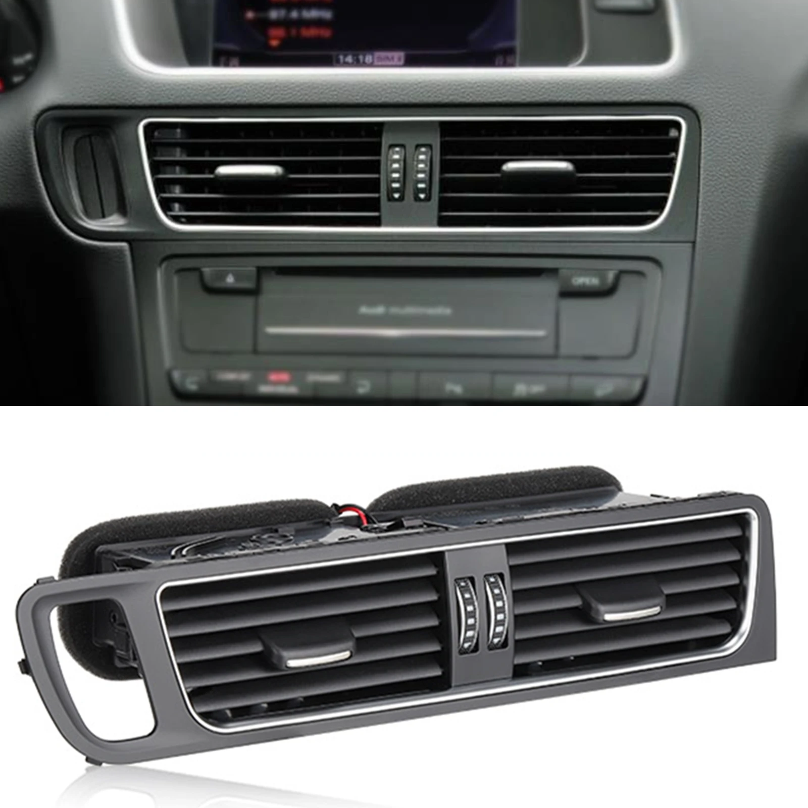 

Car Center Dashboard A/C Air Vent Assembly For Audi Q5 2009-2018 LHD 8R1820951G Dash Board Panel Conditioning Fresh Grille Assy