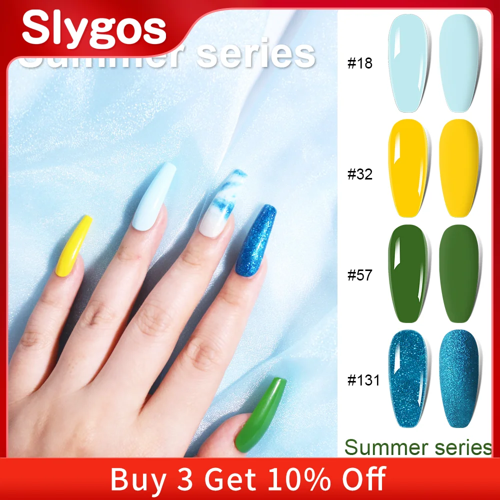 

Slygos 10ml Glitter Gel polish Summer Series Gel Polish Soak Off UV LED Varnish Decoration Professional Nails Art Paint Color