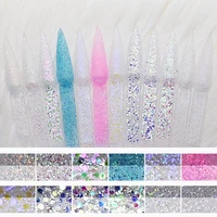 12 jarset acrylic glitter powder diamond dip glitter with sequins for builder nail gel extensions sparkle 2 in 1 acrylicdip po
