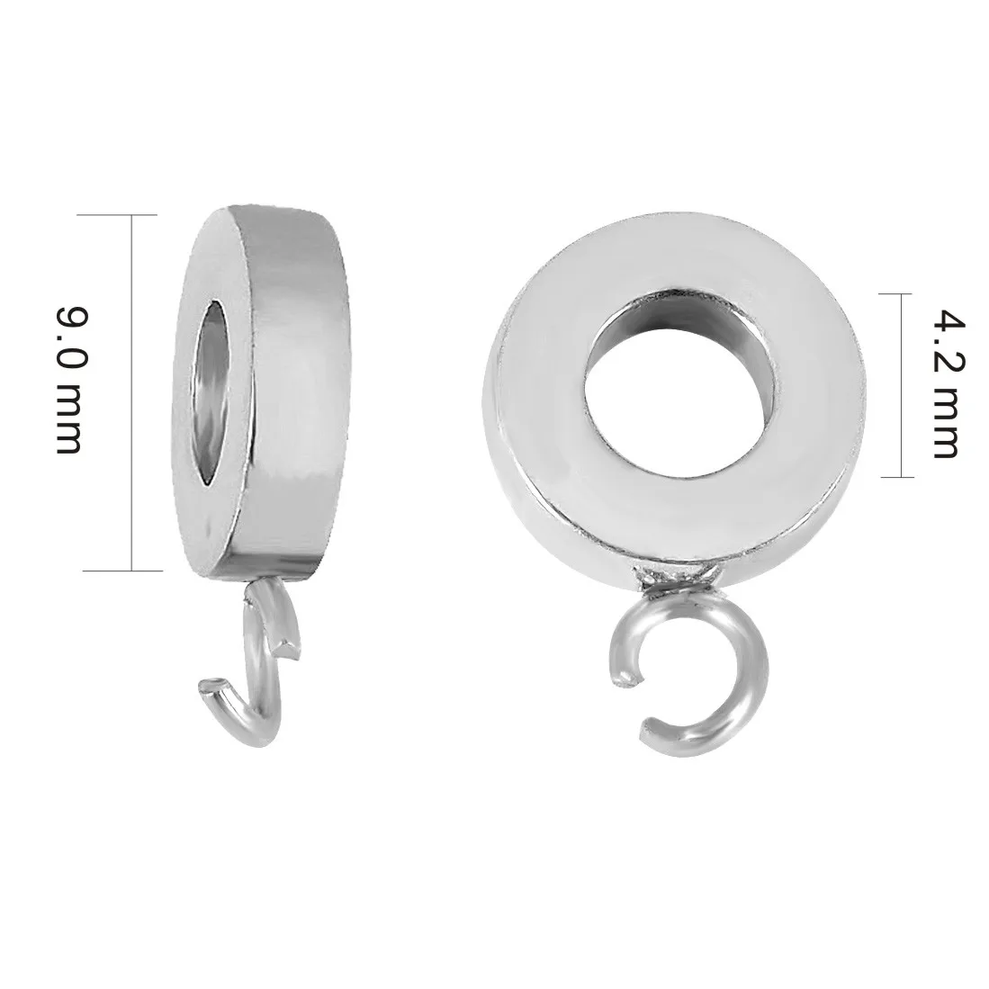 3pcs/lot New Simple Stainless Steel Pendant Dog Paw DIY Big Hole Beads Fit Original Charms Bracelet Trinket Jewelry