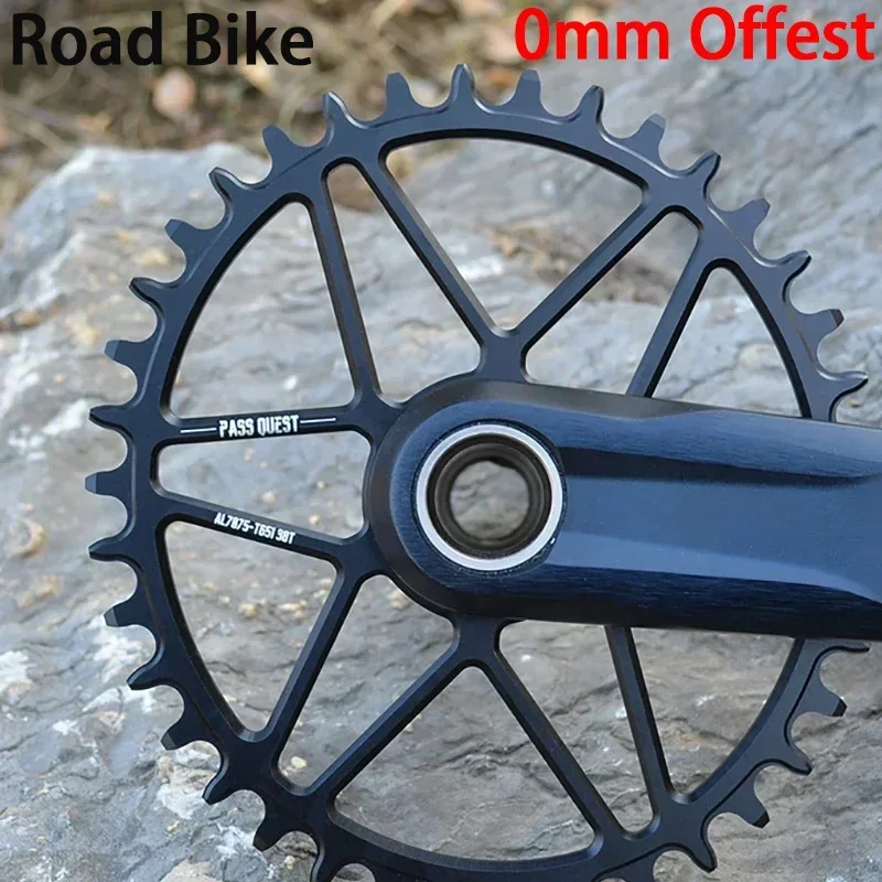 Черная/красная 0 мм смещенная 30T/32T/34T/36T/38T/40T/42T овальная велосипедная звездочка для