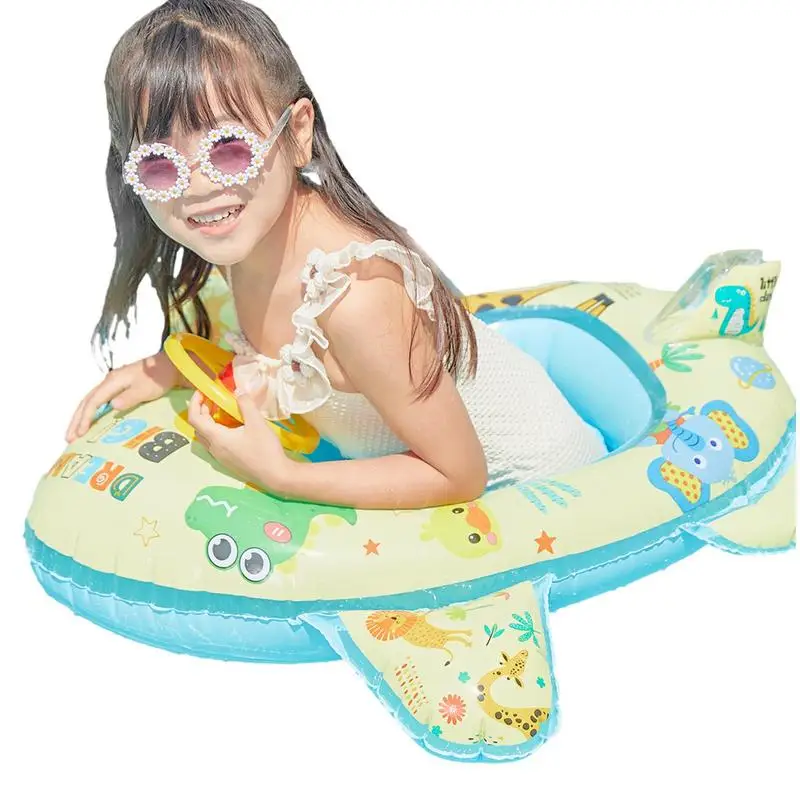 

Swim Rings For Pool Inflatable Funny Inflatable Aeroplane Swim Float Seat Boat Newborn Swimming Ring Steering Wheel Design Ring