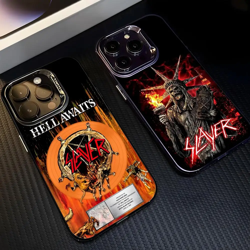 Фото Чехол для телефона Rock Band S-Slayer для iPhone 17 16 15 14 13 12 11 Pro Max Air, матовый, противоскользящий, противоударный защитный чехол №2