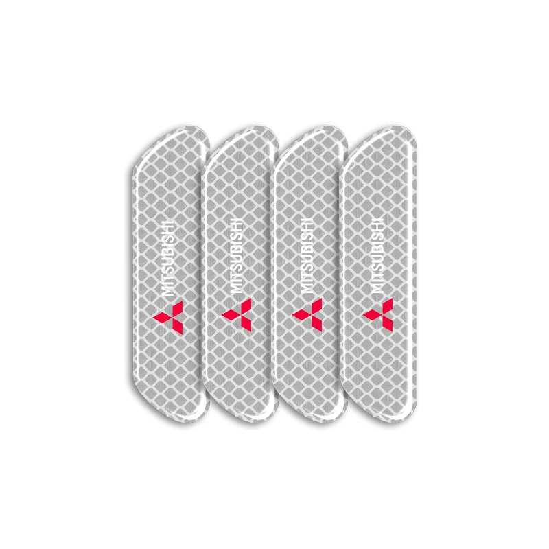 

4 шт. светоотражающие наклейки на дверь автомобиля, предупреждающие наклейки, автомобильные аксессуары для Mitsubishi Asx Lancer Outlander Pajero Ralliart