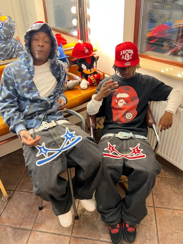 

Брюки-карго мужские с широкими штанинами, Готические джинсы с надписью, уличная одежда, мешковатые прямые брюки из денима в стиле панк, с завышенной талией, Y2K