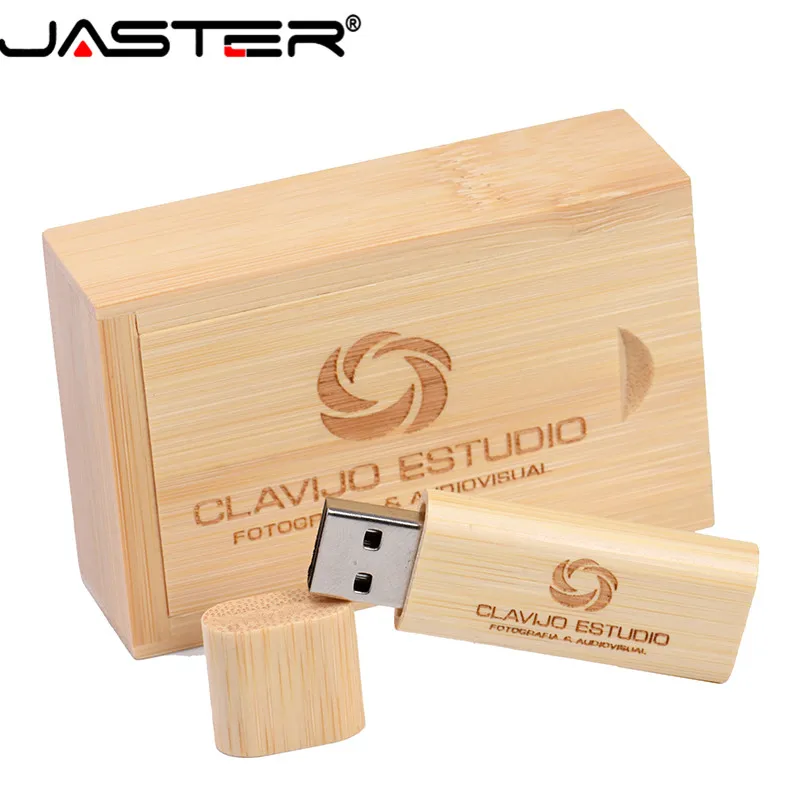 

JASTER hot sale usb+box wooden pen drive external storage (free custom logo) USB 2.0 4GB 8GB 16GB 32GB 64GB USB flash drive