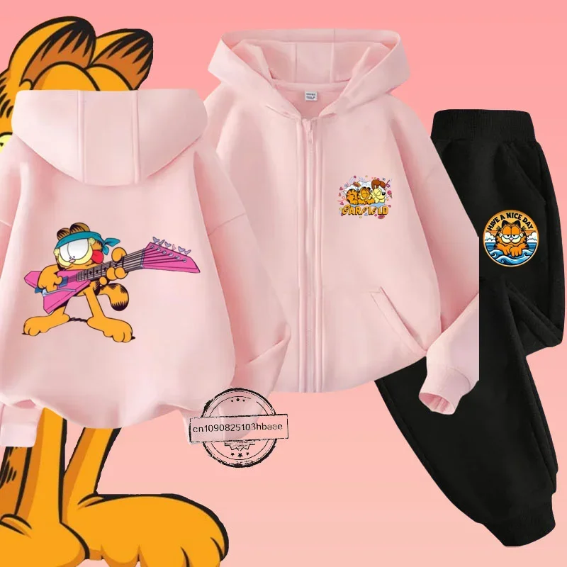 Комплект Детской Одежды С Принтом Гарфилда На Молнии Длинными Рукавами