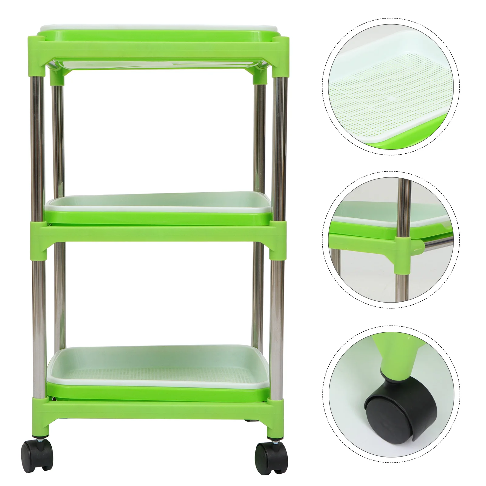 

1 Set Sprouted Tray with 3 Layers Shelf Stainless Steel Storage Trays