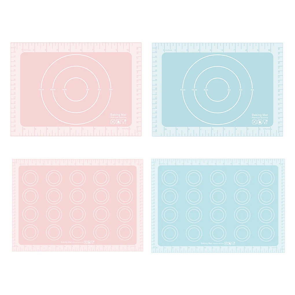 

Dough Mat Rolling Non-slip Pastry Pad Measurement Scale Foldable Baking Mat for Kitchen, 30x21cm, Pink, Pizza Type