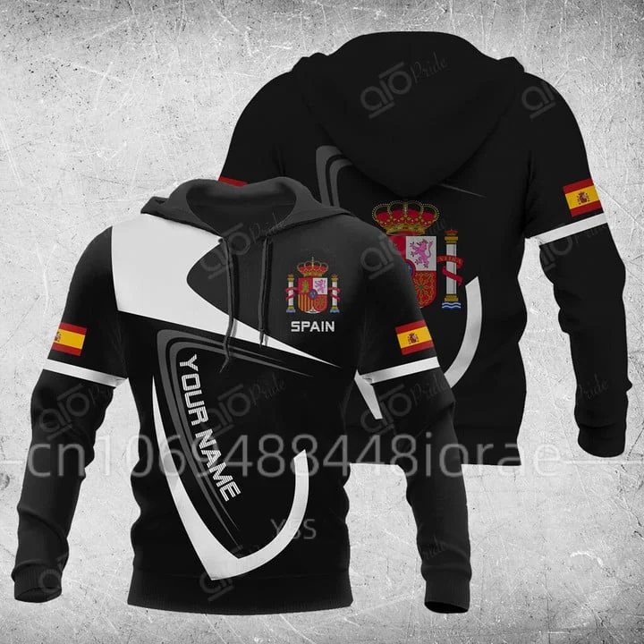 

3dпечатный новейший флаг Испании пользовательское имя подарок уникальный Hrajuku уличная одежда унисекс повседневные толстовки/молния/Свитшот стиль