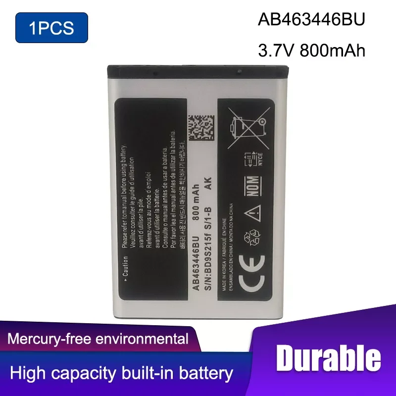 

1PCS AB463446BU AB553446BU X208 Battery For C3300K B189 B309 GT-C3520 E1228 GT-E2530 E339 GT-E2330 Battery x208 AB043446BE