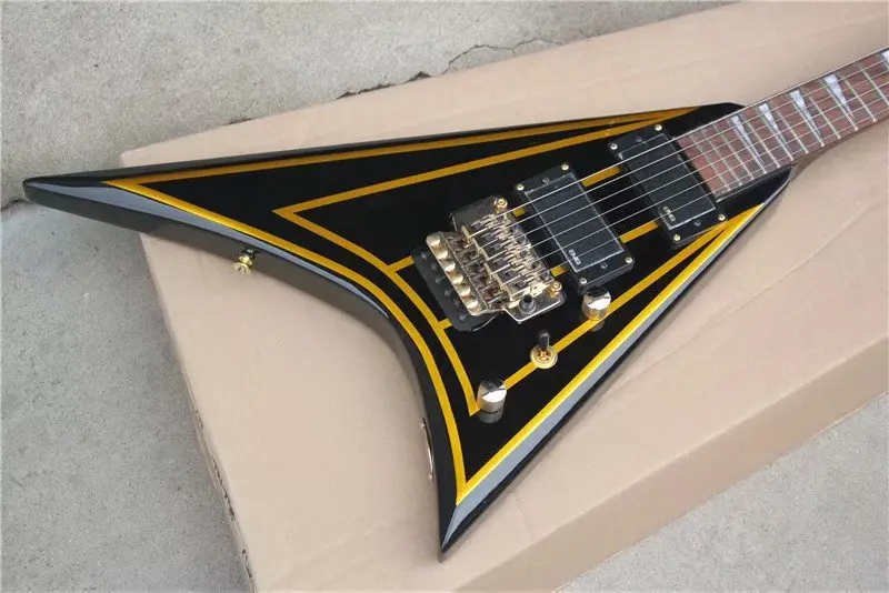 

OEM V Electric Guitar Frets 24 EMG Pickup Gold Hardware