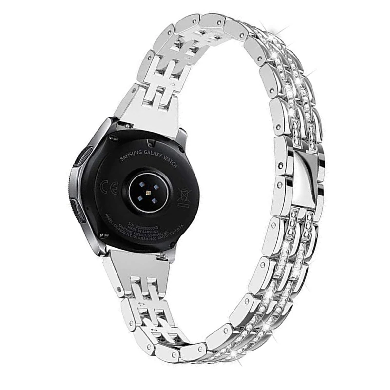

20mm Bling Strap For Galaxy Watch 4 44mm 40mm Active 2 Slim Rhinestones Bracelet For Galaxy Watch 4 Classic 42mm 46mm Band