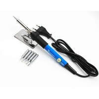 60w adjustable temperature electric solder iron with holder and 5 pcs soldering iron tip rework station mini handle heat pencil