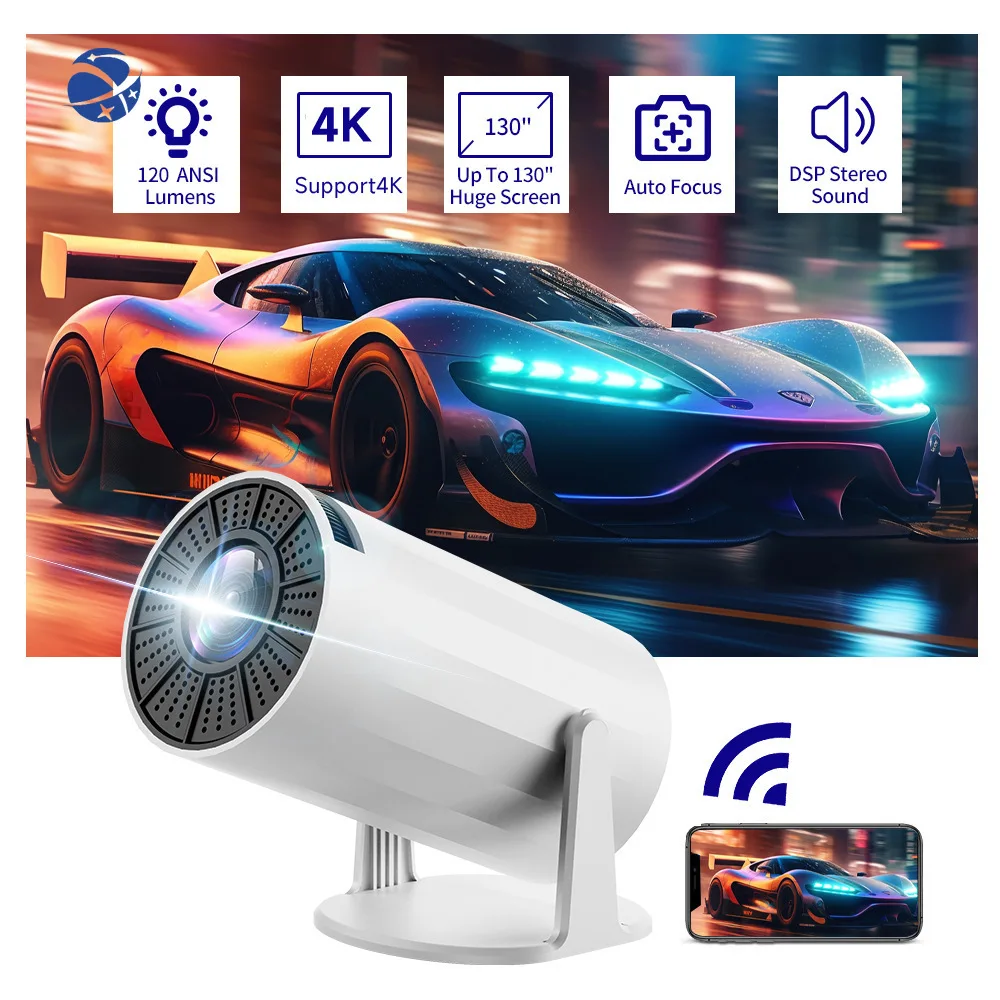 Проектор HY300pro 2025 Android 11 умный Wi-Fi Full HD 720P светодиодный проектор для домашнего