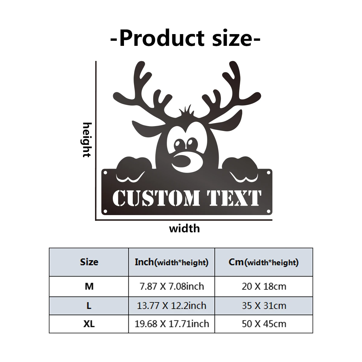 Олень персонализация название под заказ металлическая подвесная Настенная