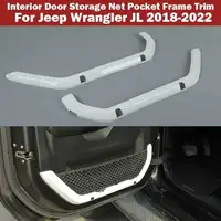 Fit For Jeep Wrangler JL 2DR 2018-2022 White Interior Door Net Bag Frame Trim