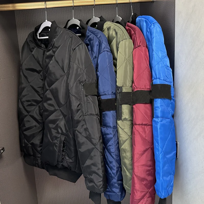 

New Outdoor Men's Zipper Jacket Designer Warm Fashion Windproof Down Stone Short Style Coat Slim Fit Korean Streetwear Jacket