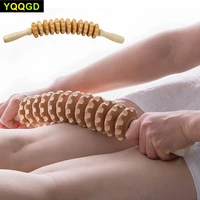 12 wheel wood therapy roller stick massage tool curved designed maderoterapia colombiana massagerlymphatic drainage