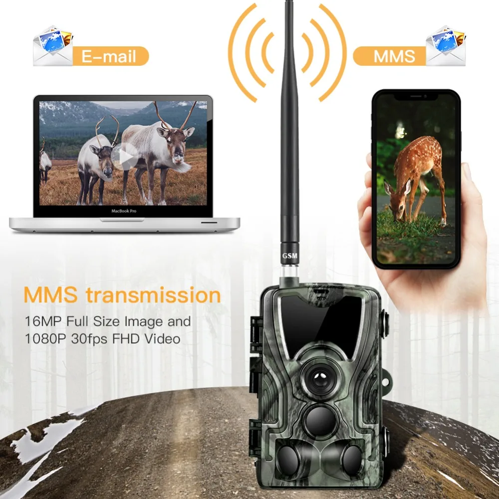 HC801M 2G MMS/SMTP/SMS камера для охотничьих троп 20MP 1080P фотоловушки ночного видения дикой