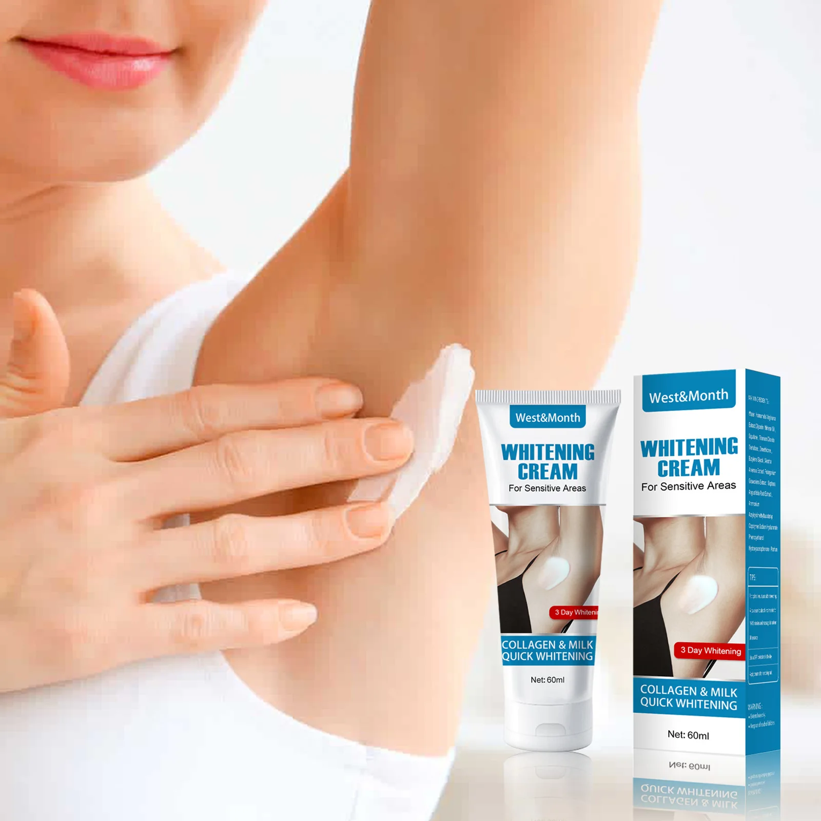 

Underarm Whitening Cream Moisturizing Nourish Intimate Areas Arm Armpit Ankle Elbow Knee Lightener Bikini Bleach Dark Spot Cream