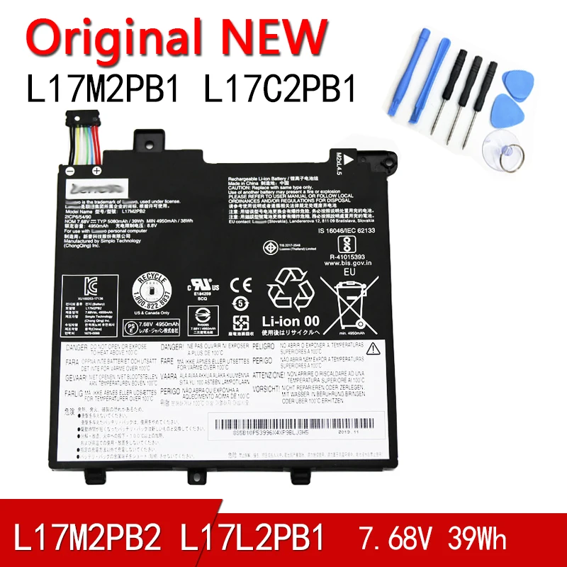 

Original Battery L17C2PB2 L17C2PB1 L17L2PB5 L17M2PB1 L17M2PB2 L17M2PB5 L17L2PB1 L17L2PB2 For Lenovo V330-14ARR V130-14IGM 14IKB