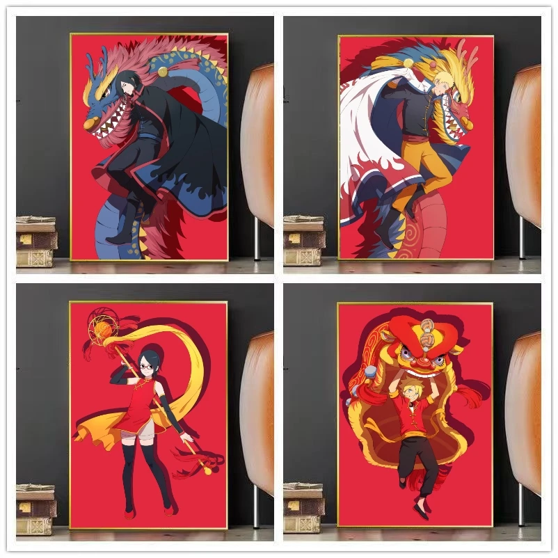 Картина на холсте Наруто вихревой аниме плакат Мультяшные фанаты уникальная декоративная картина для комнат и гостиной детские подарки