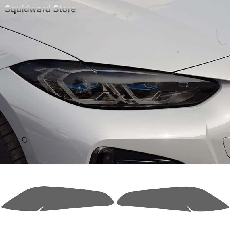 

2 Pcs M Performance Car Headlight Protective Film Transparent Smoked Black TPU Sticker For BMW 4 Series G22 G23 G26 2021 2022