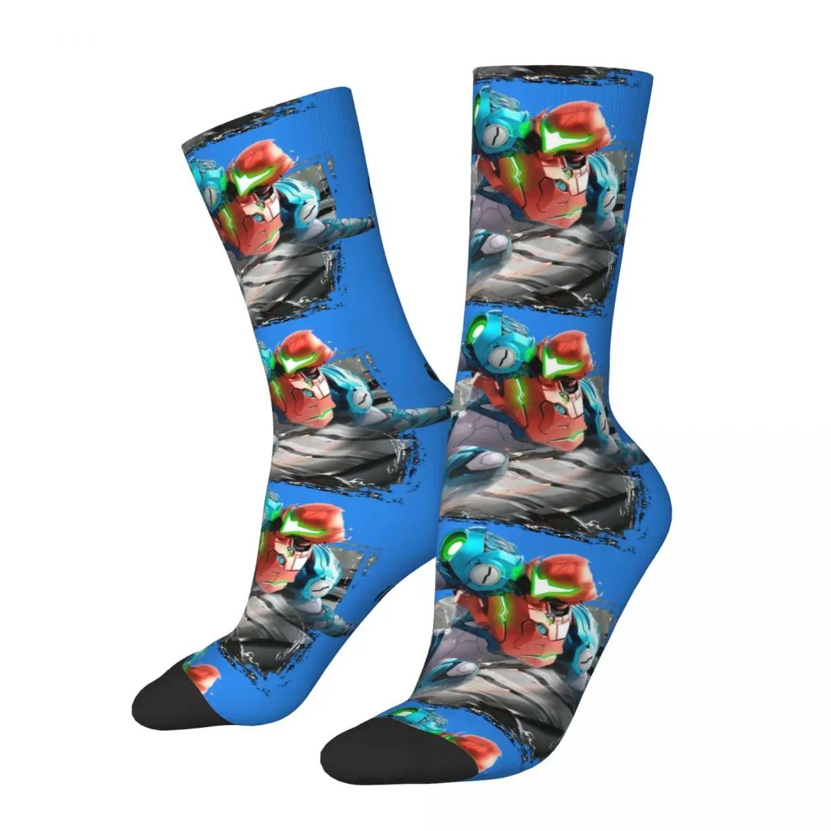 

Забавные сумасшедшие носки для мужчин, страшная игра Maetrod, в стиле хип-хоп, винтажные, Metroid Scifi, игра Вселенная, счастливые бесшовные носки с узором для мальчиков