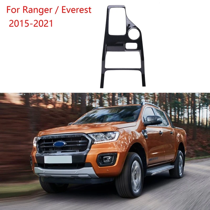 

Carbon Fiber Central Control Gear Shift Panel Cover Trim Decoration for Ford Ranger / Everest 2015-2021 Accessories