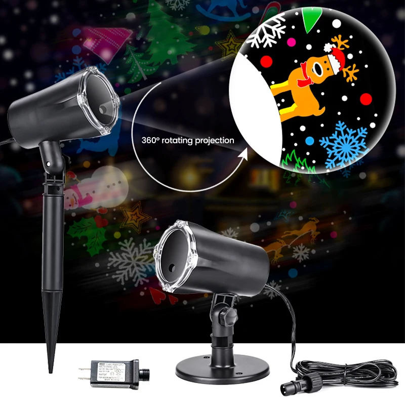

3d Christmas Animation Projection Lamp LED Snowflake Outdoor Waterproof Lawn Lamp