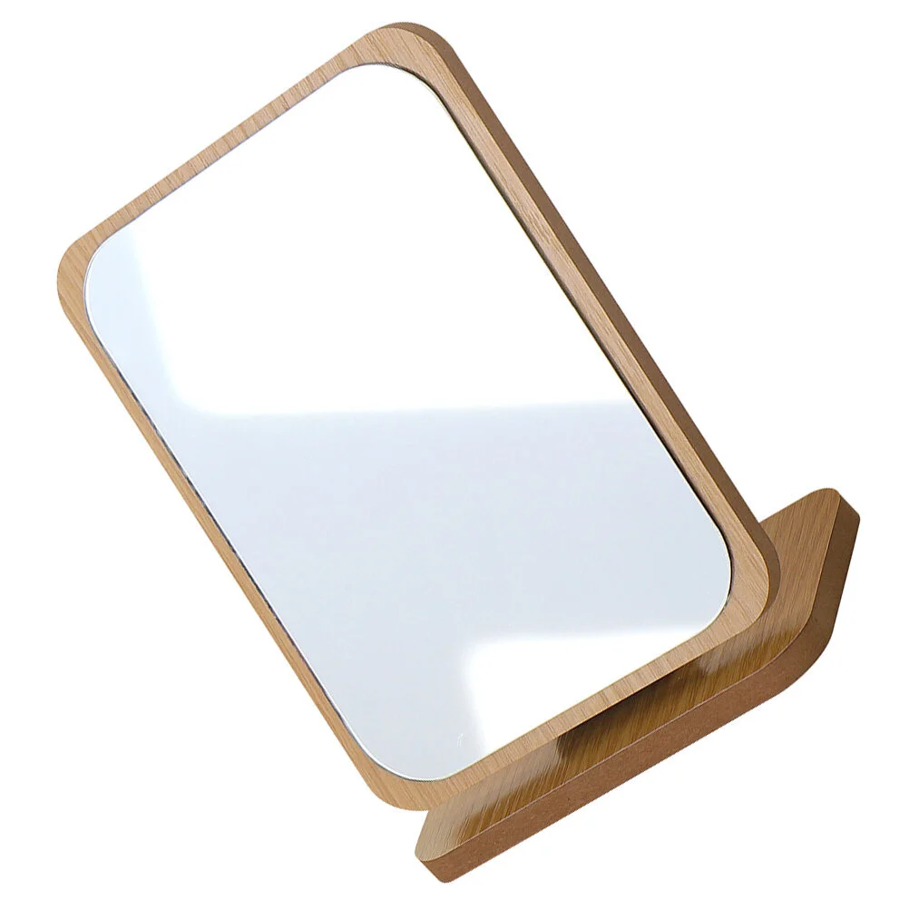 

Single-side Desktop Dresser Mirror Wooden Foldable Household Makeup Mirror