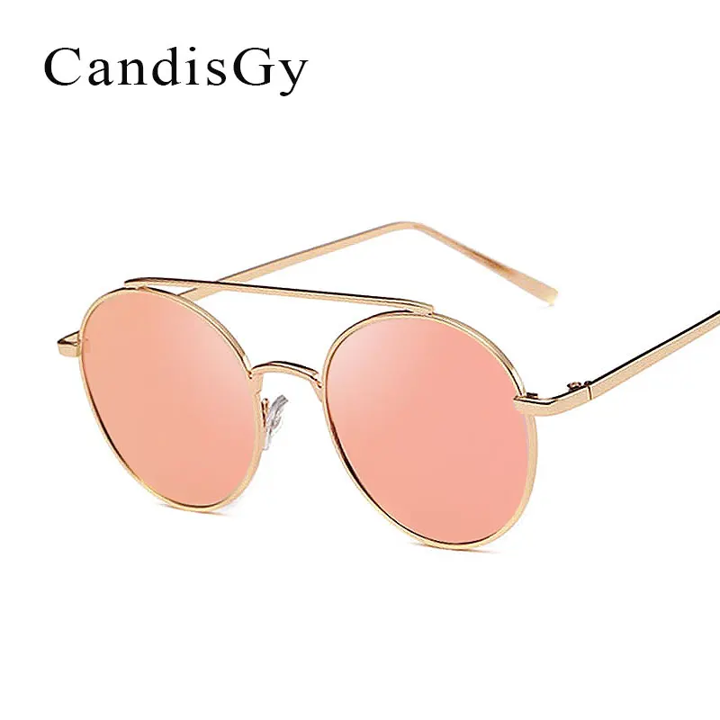 

Очки солнцезащитные женские круглые, небольшие модные брендовые дизайнерские зеркальные солнечные очки в металлической оправе, в ретро ст...