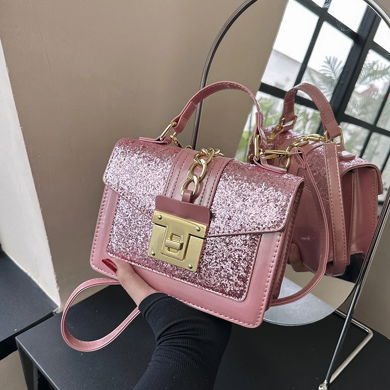 2023 New Fashion Sequin Shoulder Messenger Crossbody Bags Women Handbag Luxury Vintage Ladies Clutch Casual Totes Female Purse