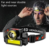 outdoor xpecob led mini headlamp usb rechargeable portable light outdoor camping waterproof headlight 2 beams headlight