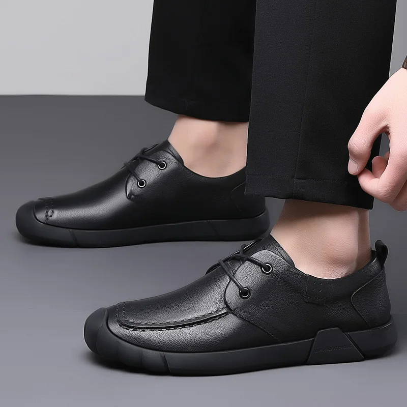 

Rubber Spring/Autumn Comfortable Leather shoes new Lightweight Genuine Men Casual Shoes Men Work shose S12130-S12149 Dn