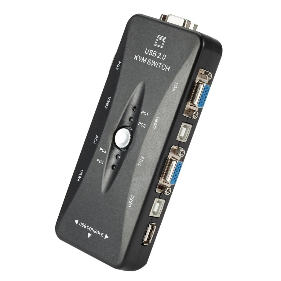 KVM-переключатель PzzPss 4 порта USB 2 0 VGA сплиттер мышь принтер клавиатура