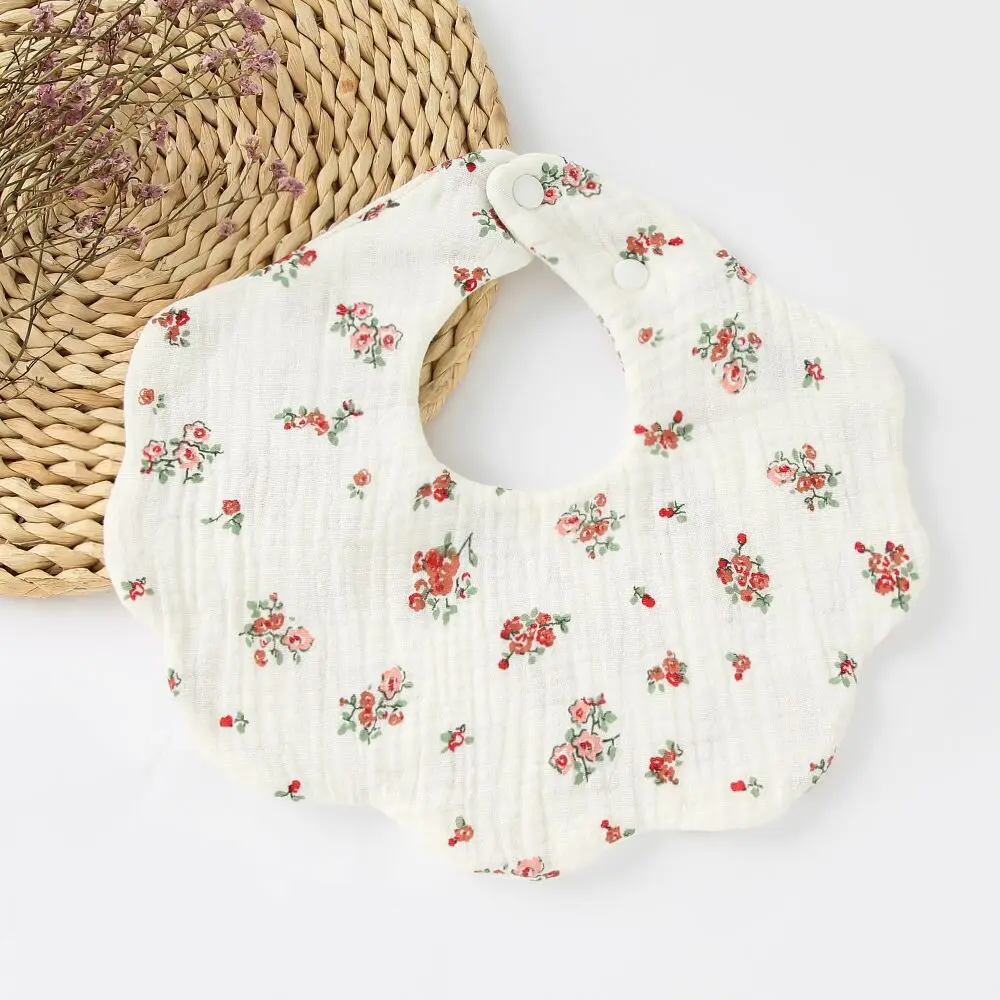 Cotton Gause Baby Bibs Solid Color 360 Flower Newborn Bib Infant Burp Cloths Bandana Scarf for Kid Girl Boy Feeding Saliva Towel