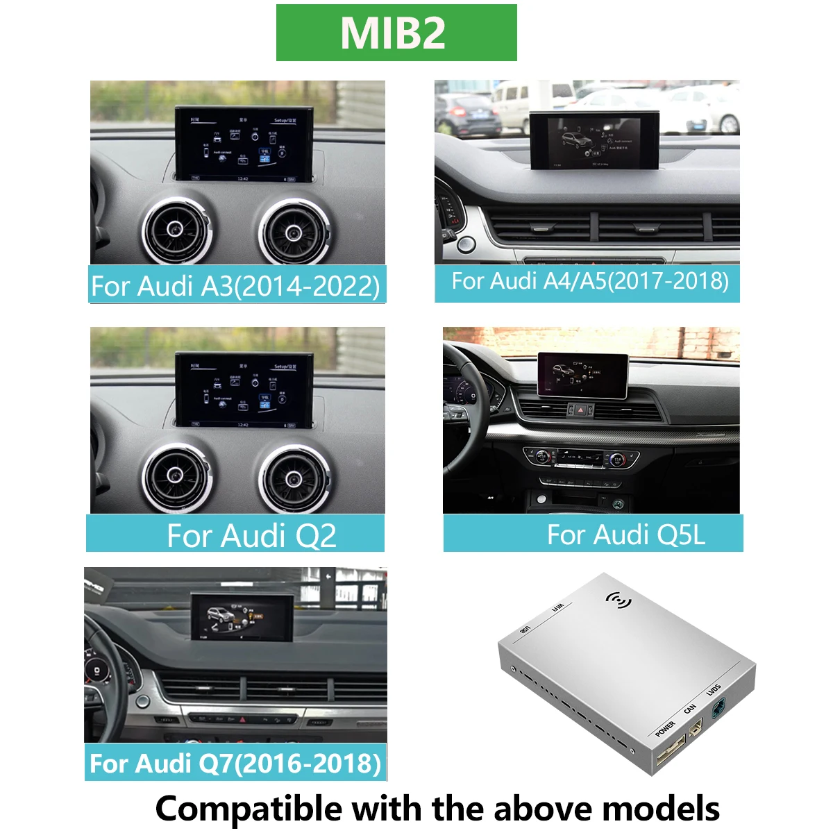 

Беспроводной Мультимедийный Проигрыватель AUTOABC CarPlay Android Auto Для Audi A3 A4 A5 Q2 Q7 Q5L С Mirror Link, AirPlay