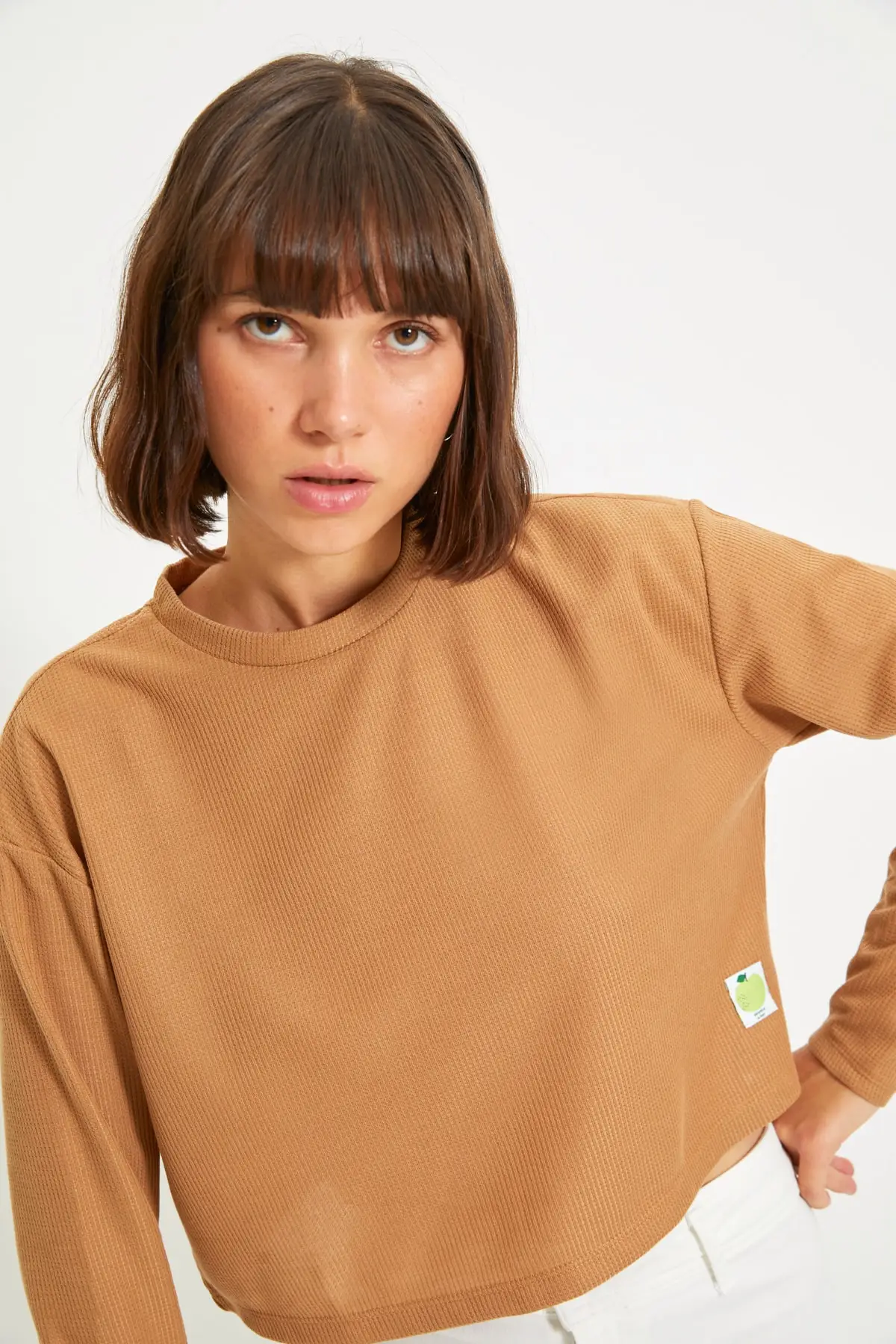 

Trendyol Crop Applique Detail Knitted Blouse TWOAW22BZ0284