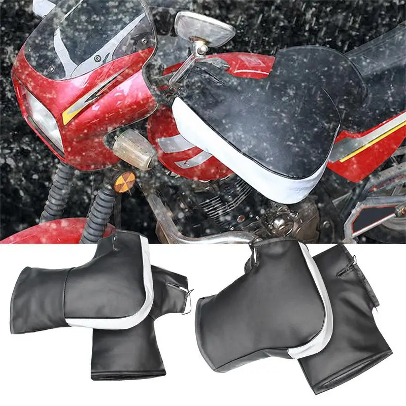 

Motorcycle Handlebar Muffs Winter Thickened Warm Grip Gloves Windproof Handlebar Mitts For Most Motorcycles Scooters