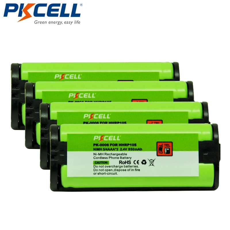 

4x 2.4V 850mAh Home Telephone Battery for Panasonic HHR-P105 HHRP105A KX242 PKCELL