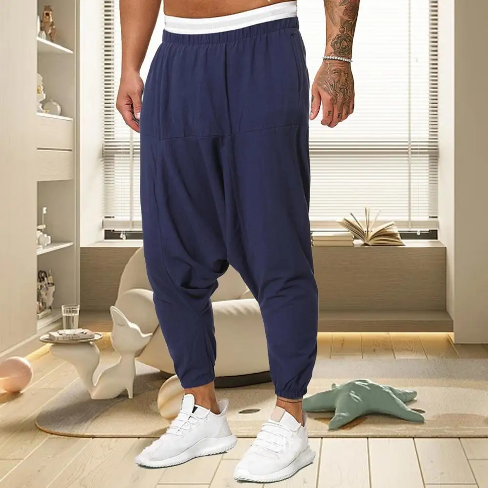 

Men Trousers Elastic Waist Men Pants Comfortable Men Cross Pants